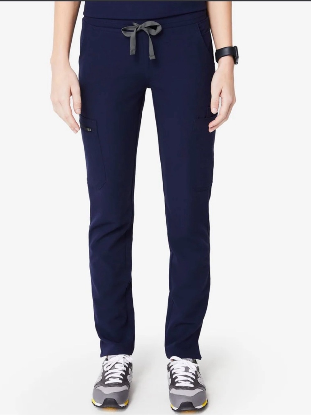 Figs Yola Straight-Leg Navy Drawstring Cargo Scrub Pants XXS